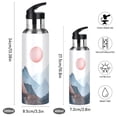 thumbnail image 2 of Yayeee 20oz Insulated Water Bottle Double Wall Stainless Steel with Flip Straw Lid, Art Mountain and Sun Pattern, 2 of 7