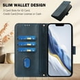 thumbnail image 6 of Case for iPhone 12 Pro / 12 6.1" with Credit Card Slot, RFID Blocking PU Leather Flip Wallet Stand Phone Case with Lanyard Shockproof and Anti-Scratch Cover for iPhone 12 Pro / 12 6.1", Blue, 6 of 6