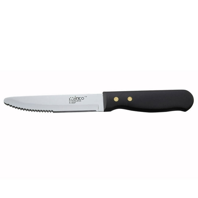 Winco K-85P Jumbo Steak Knife w/ 5" Blade & Plastic Riveted Handle