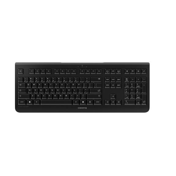 CHERRY KW 3000 Keyboard - Wireless, Slim, USB, Quiet, Full Size, Four Hot Keys, Fold Out Feet