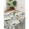 thumbnail image 3 of Easter Rabbit Suqare Tablecloth - 60 x 60 Inch, Cartoon Cute Bunny Sketch on Green Waterproof & StainResistant Tablecloth, Washable Oil-proof Table Cover for Dining/Party/Wedding/Camping/Buffet, 3 of 9