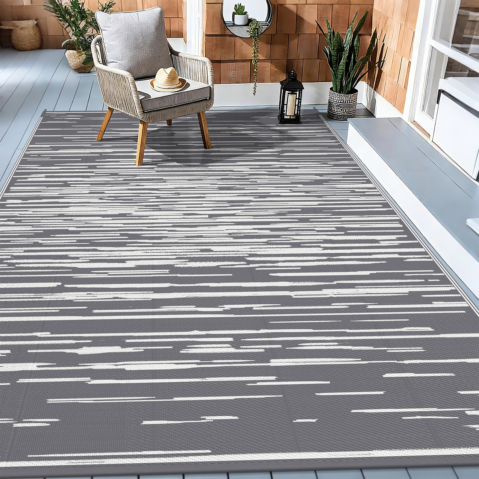 Ileading Outdoor Rugs 8'x10' for Patios Clearance Waterproof Patio Rugs Reversible Mats Plastic Straw Rug Large Outside Area Rug Door Mat for RV,Patio,Backyard,Deck,Beach,Trailer,Camping