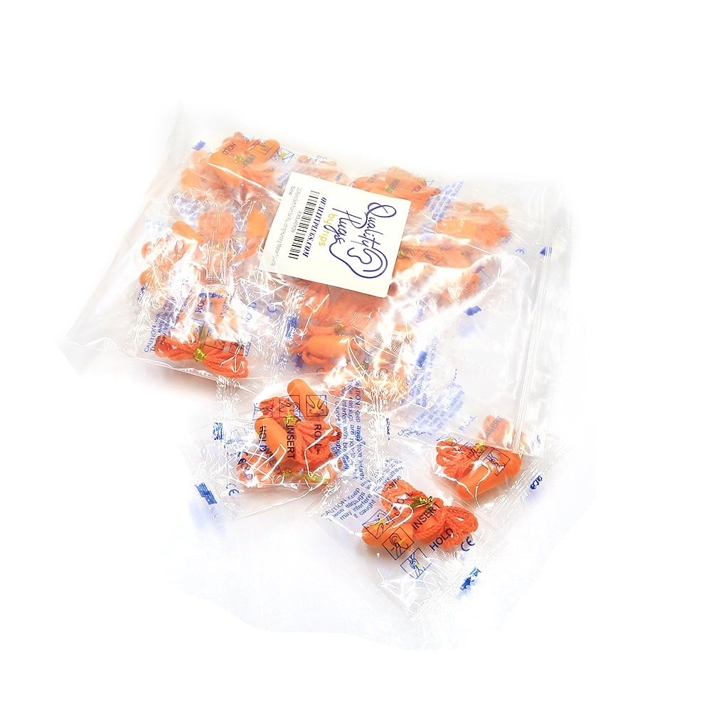 20 Pair Foam Corded Earplugs Noise Cancelling Sound Blocking NRR 32dB
