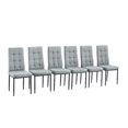 thumbnail image 4 of Linen Tufted Dining Room Chairs Set of 6, Accent Diner Chairs Upholstered Fabric Side Stylish Kitchen Chairs with Metal Legs and Padded Seat - Gray, 4 of 9