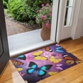 thumbnail image 2 of Purple Yellow Blue Butterfly Pattern Door Rugs,Washable Non Slip Door Mats Indoor,Decorative Door Mats,Entry Mat Indoor for Entrance,Bedroom,Kitchen,Bathroom,17"x30", 2 of 6