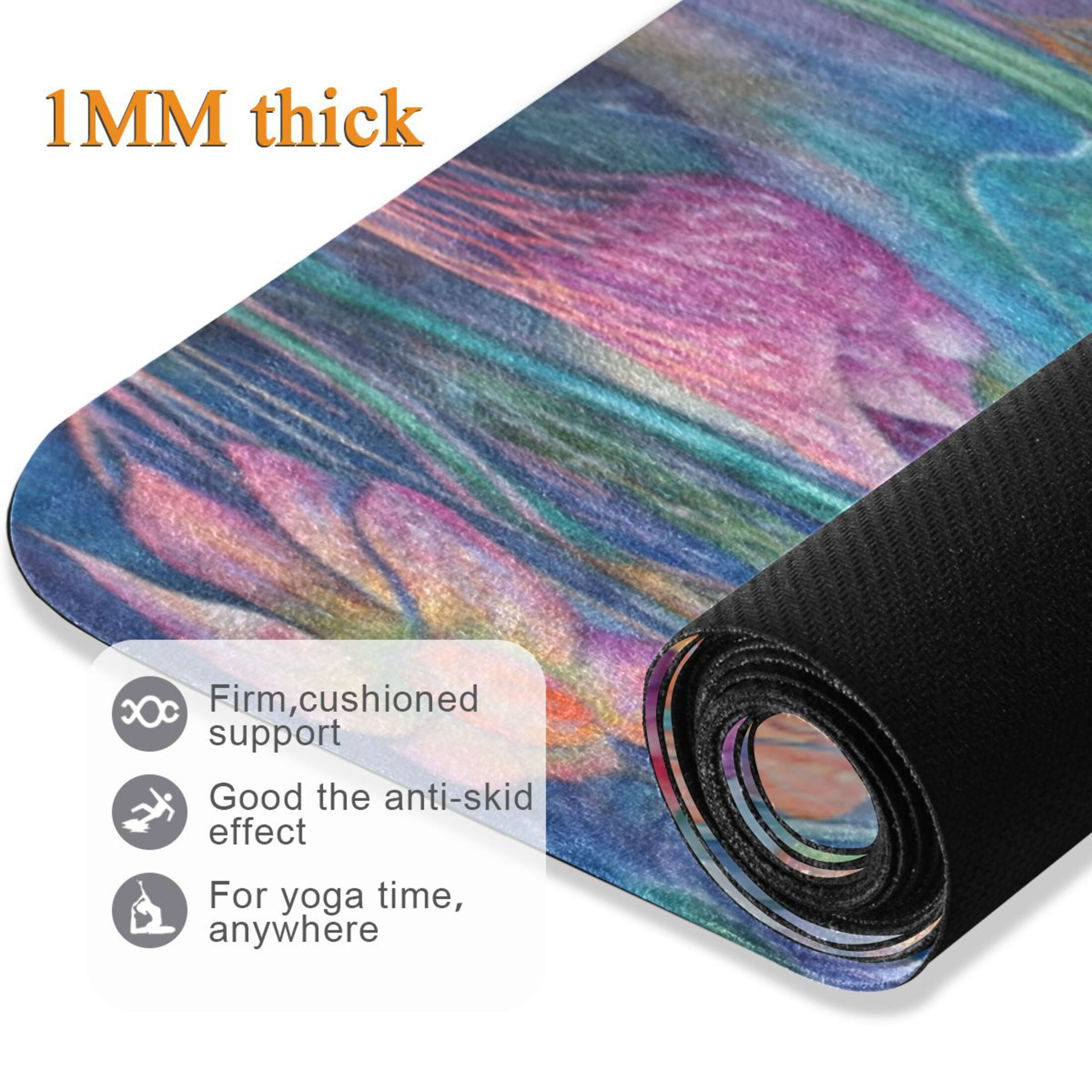 BZSMCE Yoga Mat Women Fitness Mat Blooming Fantasia Pattern