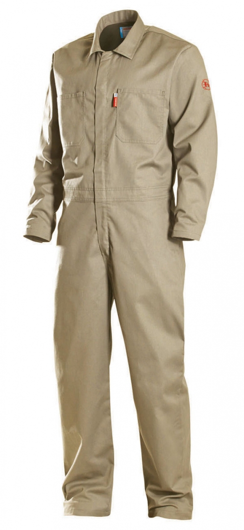 Benchmark Flame Resistant Contractor Plus Coverall, HRC 2, NFPA 2112, Beige, 4XL