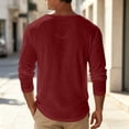 thumbnail image 4 of ZORYEVY Long Sleeve T Shirts for Men Casual Vacation Winter Tops for Men Solid V Neck Lightweight Vintage Tops, Wine S, 4 of 6