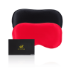 RUIPTSKE 2 Pcs Mulberry Silk Sleep Eye Masks, Caring For Deep Sleep, Adjustable Elastic Band, Black & Red