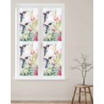 thumbnail image 2 of Window Privacy Film Spring Hummingbird Stained Glass Window Film Decorative Sun Block Window Cover Watercolor Flower Leaf Pink Green Window Clings Static Adhesive Sticker for Bathroom 23.6"x78.7", 2 of 7