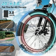 Gocio 20 Folding Electric Bike for Adults, 750W Peak Motor Fat Tire Commuter Ebike, 48V 10.4Ah Battery, 7 Speed, UL2849
