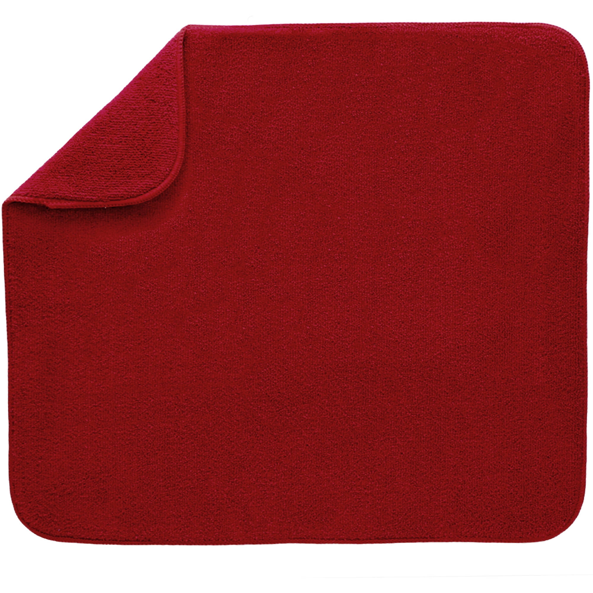 Kitchen Basics Reversible Microfiber Dish Drying Mat, Red, 16" x 18