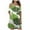 Green, variant on Lolmot Beach Dresses for Women Fashion Summer Casual O-Neck Print Short Sleeve Pocket Mini Dress Off The Shoulder Loose Tank Dress Adjustable Shoulder Straps Swing Sundress