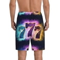 thumbnail image 3 of Kdxio 777 Print Mens Sleep Shorts Bottoms Soft Comfy Pajama Wear Pants with Drawstring Pockets, 3 of 7