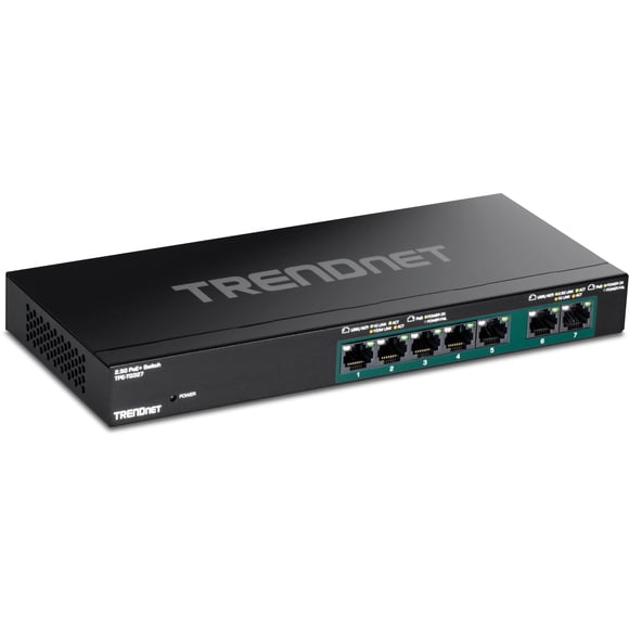 Conmutador Ethernet TRENDnet TPE-TG327 PoE+ de 7 puertos y varios gigas