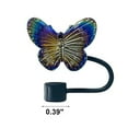 thumbnail image 2 of 1 Pcs Trendy Butterfly Lid, Butterfly Bow Straw Topper,Reusable Tumbler Accessories Compatible with 10mm Straw,Funny Gifts Suitable for Women, Innovative Drinking Experience Material (Black)(Black), 2 of 4