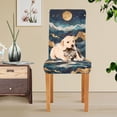 thumbnail image 4 of Yayeee 2 Pack Dining Chair Covers Stretch Parson Chairs Slipcovers Seat Protector, Green Mountains, 4 of 6