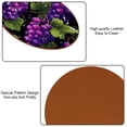 thumbnail image 5 of Grape 6PCS Round Microfiber Leather Coasters Set, 11x11 cm/4.3x4.3 in Absorbent Drink Mats for Home, Kitchen, and Office - and Easy to Clean Table Coasters, 5 of 6