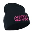 thumbnail image 5 of Wording of Cutie Embroidered Beanie - Navy OSFM, 5 of 5