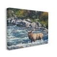 thumbnail image 2 of Stupell Industries Crossing The Rapids Elk Wildlife Animals & Insects Painting Gallery Wrapped Canvas Print Wall Art, 2 of 5