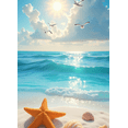 thumbnail image 6 of Starfish Beach Banner Shells Seaside Ocean Scene Vacation for Summer Party Coastal Decor Outdoor Beach Gathering, 6 of 6