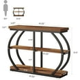 thumbnail image 3 of Finmind 41.3" Industrial Console Table, 3-Tier Entryway Table with Arched Metal Frame & Storage Shelves for Living Room or Hallway, Mix Brown, 3 of 8