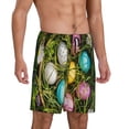 thumbnail image 2 of Salouo colorful Easter eggs Pattern Men's Sleep Pajama Shorts,Pajama Bottoms Elastic Waistband Sleep Pajama Short PJ Shorts for Men-Small, 2 of 6