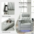 thumbnail image 4 of Harper & Bright Designs Electric Power Motion Recliner Chair with USB Charging & Bluetooth Speaker, Recliner w/ Hidden Storage, Cup Holders, Home Theater Living Room Chair, Light gray, 4 of 19