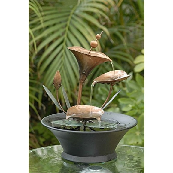 Jeco Metal Flower Table Top Fountain
