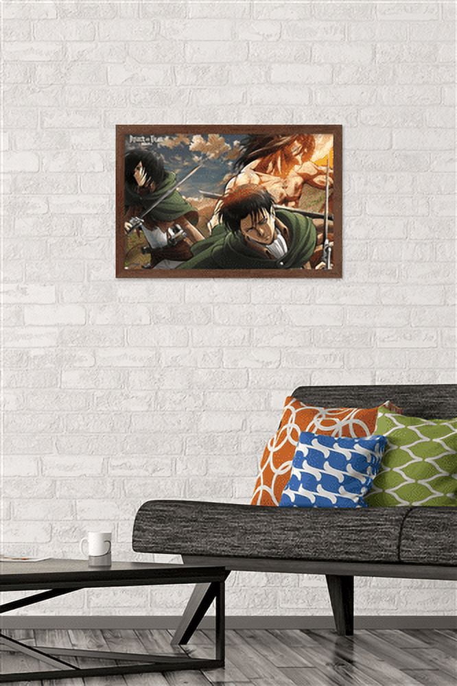 Attack on Titan: Season 2 - Trio Wall Poster, 14.725" x 22.375", Framed