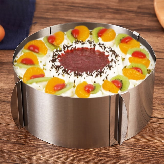 pitrice Telescopic Mousse Ring Baking Cake 6-12 Inch Adjustable Mould Tools Stainless Steel Round Bakeware Self-Assembly Pastry height/8.5cm