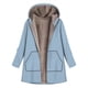 thumbnail image 5 of Chaqueta de mujer de lana con forro polar cálido vintage con cremallera elegante y holgada de longitud media a la moda, 5 of 6