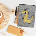 thumbnail image 4 of HELLHERO Books Sleeve with Decorative Design Polyester Fabric Zipper Pouch with Handle for Textbooks Paperbacks Bag Book Carrying Case Waterproof, Glasses Dino Swarm, 4 of 8