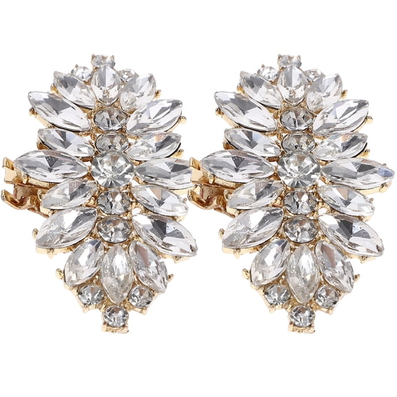 2pcs Golden Crystal Shoe Clips for Women Versatile Decorations for Heels Flats Boots Sandals