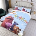thumbnail image 3 of Los Cuddlies Conjunto de sábanas temático, trío de piezas, cómodo y amigable con la piel, diseño único, regalo de decoración para el hogar para familiares, amigos y fans, 90 cm * 190 cm, 3 of 6