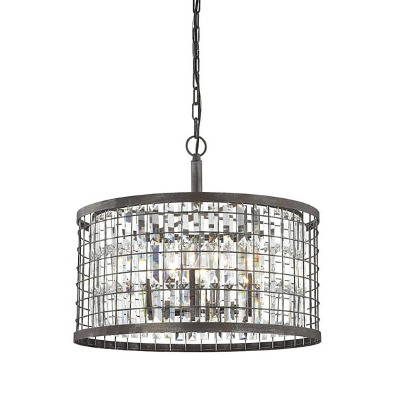 Elk Home 22-Inch Wide Nadina Chandelier, Transitional, Silverdust Iron