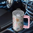 thumbnail image 5 of 30 oz Winter Snowflake Santa Tumbler with Handle and Straw, Stainless Steel Insulated Cup 30 oz, Leak Proof Holiday Mug, Festive Present, 5 of 5