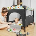 thumbnail image 4 of CIESMSI Baby Bedside Bassinet w/Changing Table,5-in-1 Portable Playard Nursery Center Newborn to Toddler Pack n Play Cribs, 4 of 7