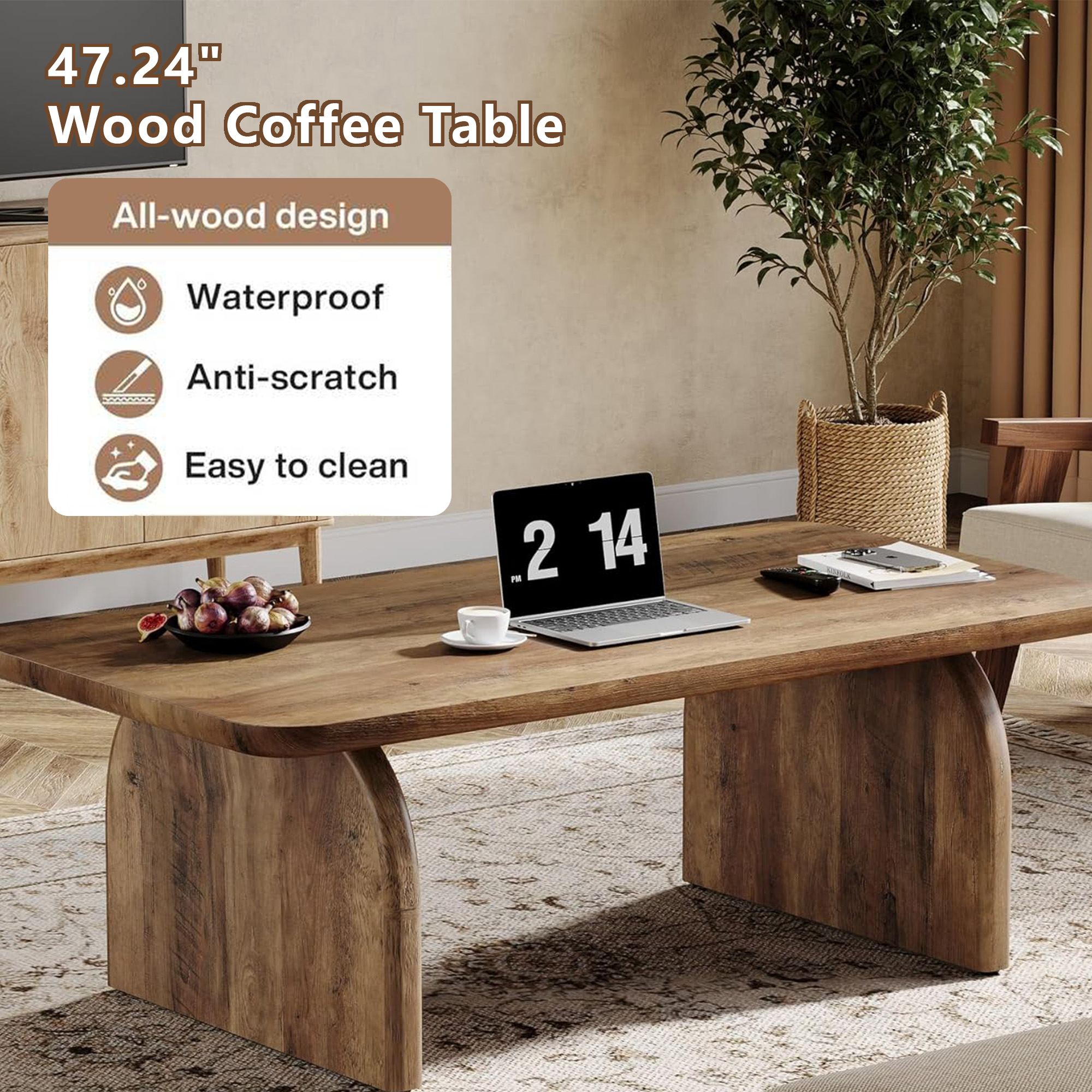 MAYEERTY Versatile Low-Profile Table for Coffee, Tea & Cocktail Use