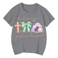 thumbnail image 3 of WOYY Easter Graphic Tees for Kids Boys Girls Cute Short Sleeve Crew Neck T-Shirt, Sizes 1-13, 3 of 4