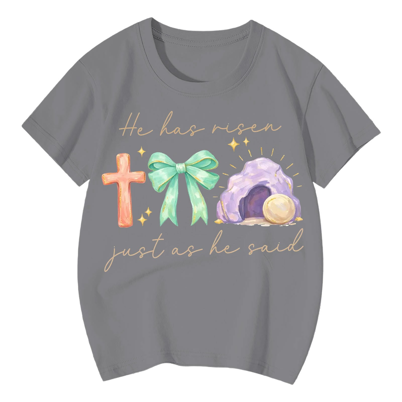 WERYOUNG Girl s T-Shirts Easter Short Sleeve Crewneck Cute Bunny Egg Print Kids Casual T Shirts Daily Wear Comfort Fit Tee Shirts Holiday Vacation Soft Breathable Infant Tops