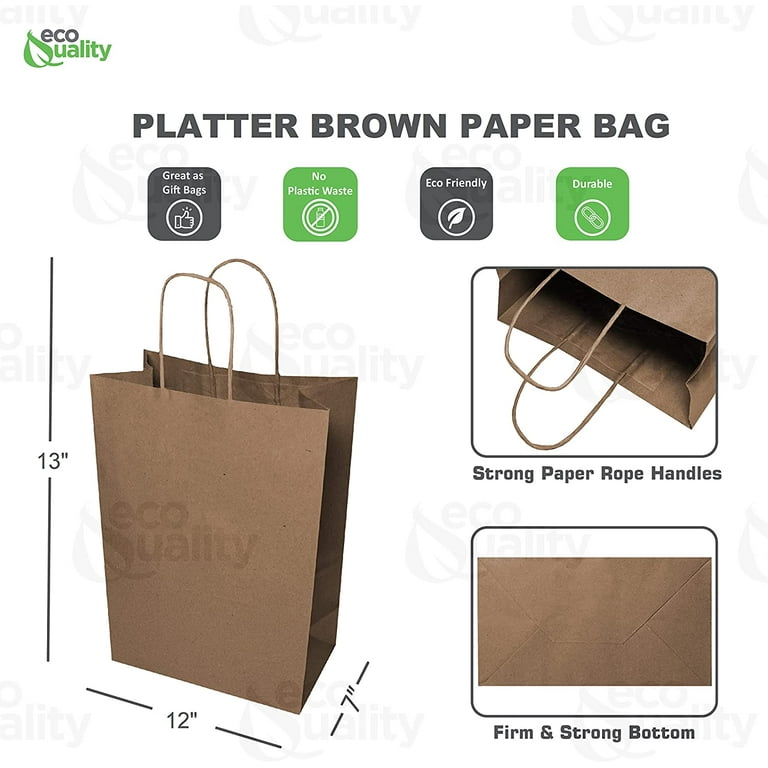10LB Large White Paper Kraft Bags, Bakery Bags, Grocery Bag, Craft Bag –  EcoQuality Store