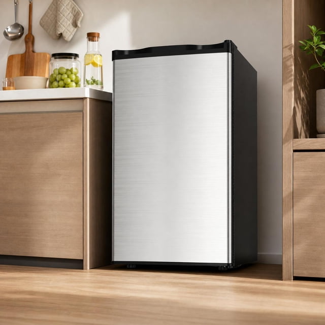 CazToi Réfrigérateur Compact à Porte Simple de 3,2 Pi3, Mini-Frigo pour Chambre, Dortoir, Bureau