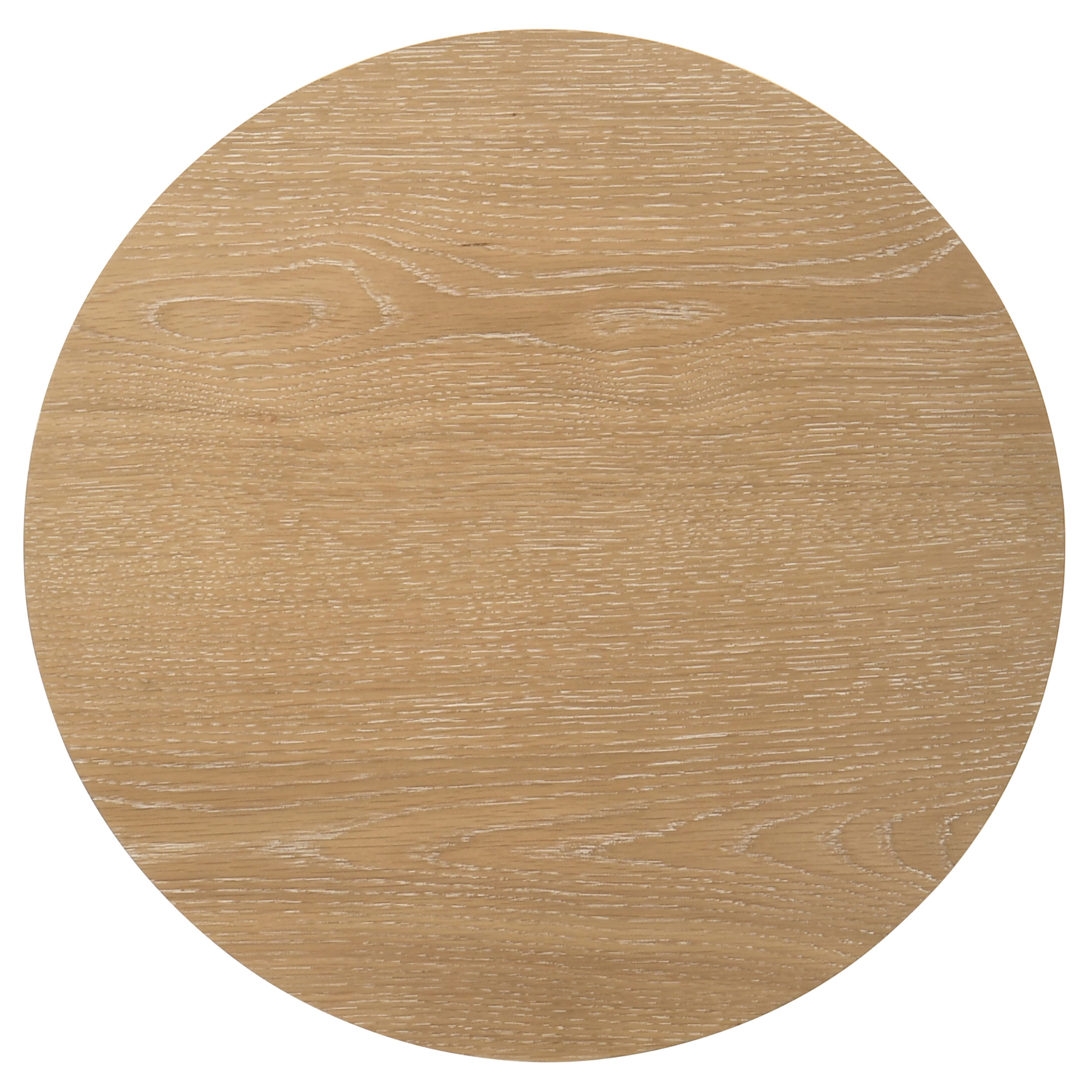 Ottowa Round Wood Side End Table with Shelf Light Oak
