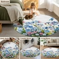 thumbnail image 5 of Round Rugs 3 Ft, Blue Spring Floral Non Slip Area Rugs for Kitchen Bedroom Entryway, Pink Flowers Butterfly Wooden Watercolor Washable Carpet Runner Rug Floor Mats for Bedroom Home Decor, 5 of 9