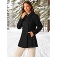 thumbnail image 3 of DARING DIVA Women's Double Breasted Long Sleeves Button Down Winter Peacoat XL Black, 3 of 7