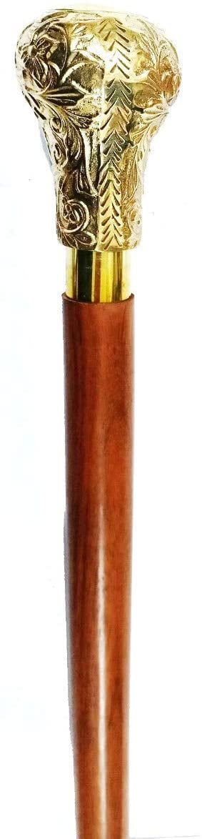 Collectible Walking Stick Brass Handle Cane Wooden Nautical Marine - Gift 
