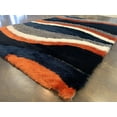thumbnail image 5 of Orange Rust Navy Plush Fluffy Soft Multi Textural Shag Area Rug/ Carpet by Makymo, 5 of 5