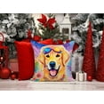 thumbnail image 2 of Yellow Labrador Hippie Dawg Fabric Decorative Pillow 14 in x 14 in, 2 of 5