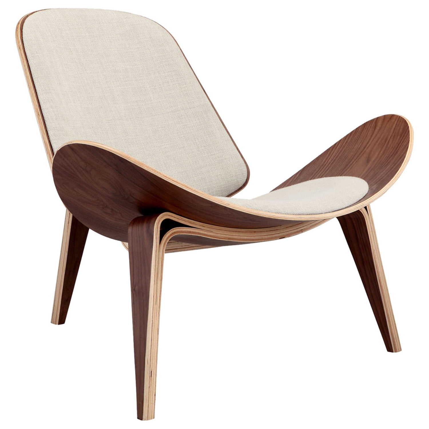 Kardiel Tripod Plywood Modern Lounge Chair, Urban Hemp, Walnut - Walmart.com - Walmart.com